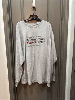 MD Anderson Cancer Center Gray Long Sleeve Tee